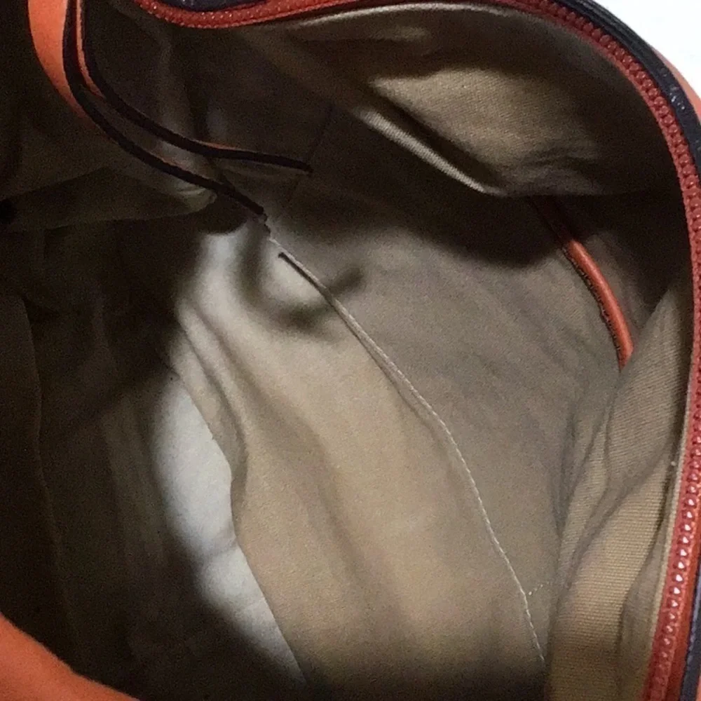 Francisco Biasia Leather shoulder bag gold accessories orange